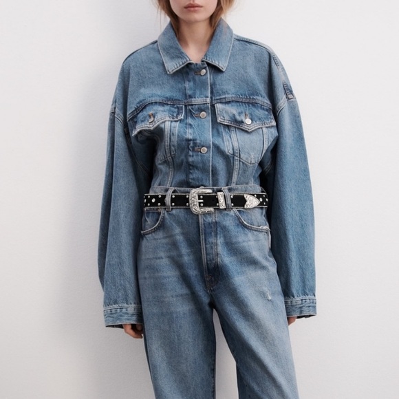 NWT Zara Oversized Fit Denim Jean Jacket - Picture 3 of 7